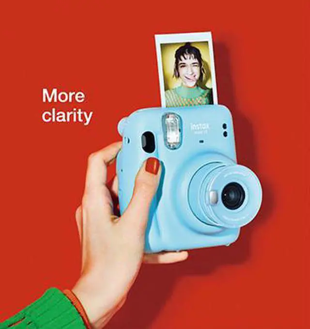 Alt view image 2 of 4 - Fujifilm Instax Mini 11 Instant Camera (Sky Blue) (16654762) Essential Bundle -Includes- (40) Instax Mini Instant Films + Carrying Case + Batteries + Neck Strap