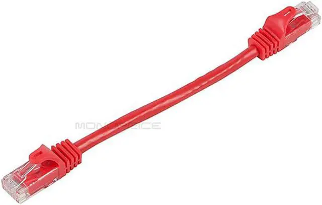 Alt view image 6 of 8 - Monoprice Flexboot Cat6 Ethernet Patch Cable - Network Internet Cord - RJ45, Stranded, 550Mhz, UTP, Pure Bare Copper Wire, 24AWG, 0.5ft, Red