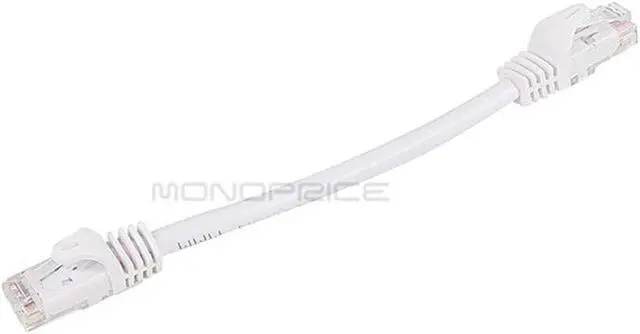 Alt view image 5 of 12 - Monoprice Cat6 Ethernet Patch Cable - 0.5 Feet - White | Network Internet Cord - RJ45, Stranded, 550Mhz, UTP, Pure Bare Copper Wire, 24AWG - Flexboot Series