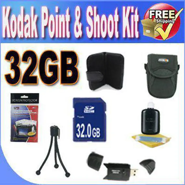 Alt view image 2 of 4 - Kodak Point & Shoot Accessory Saver Bundle! (32GB Memory + USB Card Reader + Memory Card Wallet + Camera Case w/Strap + + Mini Tripod & more!)