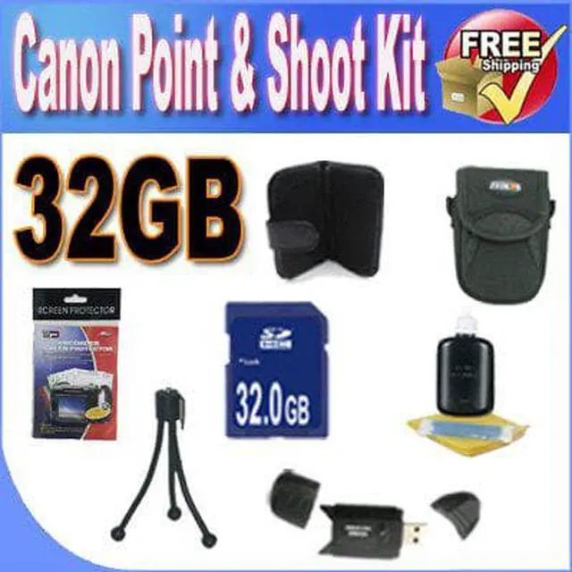 Alt view image 2 of 4 - Canon PowerShot Accessory Saver Bundle (32GB SDHC Memory + USB Card Reader + Deluxe Camera Case w/Strap + LCD Screen Pro