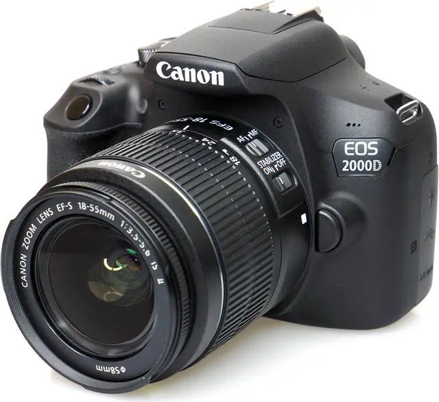 Alt view image 4 of 4 - Canon EOS 2000D (Rebel t7) DSLR Camera and EF-S 18-55 mm f/3.5-5.6 IS III Lens + 64GB Memory Card + Camera Bag + Cleaning Kit + Table Tripod + Flash + Filters + Battery + Camera Strap