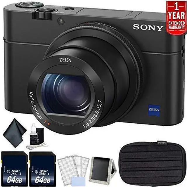 Alt view image 6 of 8 - Sony Cyber-Shot IV Digital Camera - Bundle with 2x 64GB Memory Cards + Carrying Case + More (Intl Model)