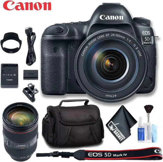 Alt view image 4 of 7 - Canon EOS 5D Mark IV DSLR Camera with 24-105mm f/4L II Lens (Intl Model) Standard Bundle