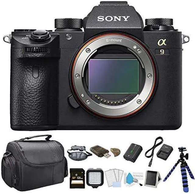 Alt view image 5 of 7 - Sony Alpha a9 Mirrorless Digital Camera (Body Only) Bundle with 64GB Memory Card + LED Light + Spare Battery + LCD Screen Protectors + Carrying Case + More - Intl Model