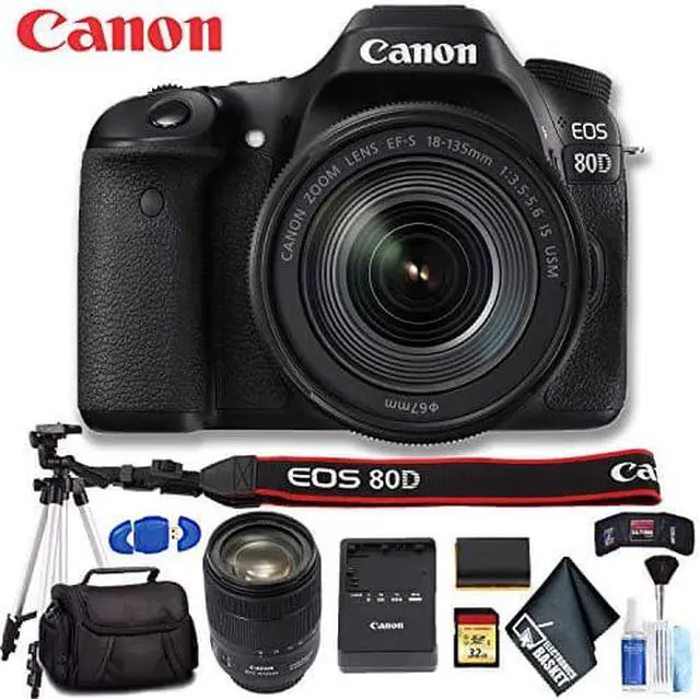 Alt view image 5 of 7 - Canon EOS 80D DSLR Camera with 18-135mm Lens (Intl Model) Ultimate Bundle