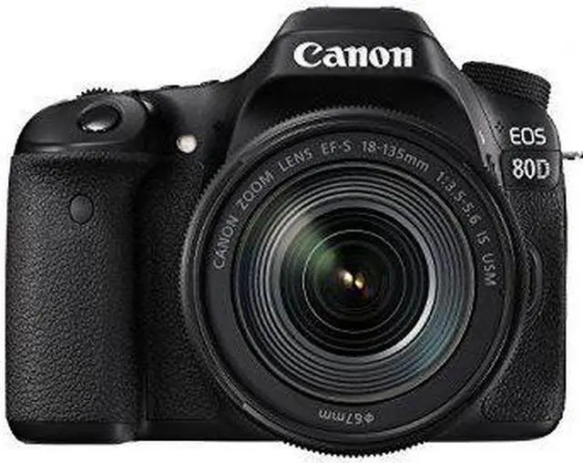 Alt view image 2 of 3 - Canon EOS 80D Digital SLR Kit with EF-S 18-135mm f/3.5-5.6 Image Stabilization USM Lens (Black) - International Version