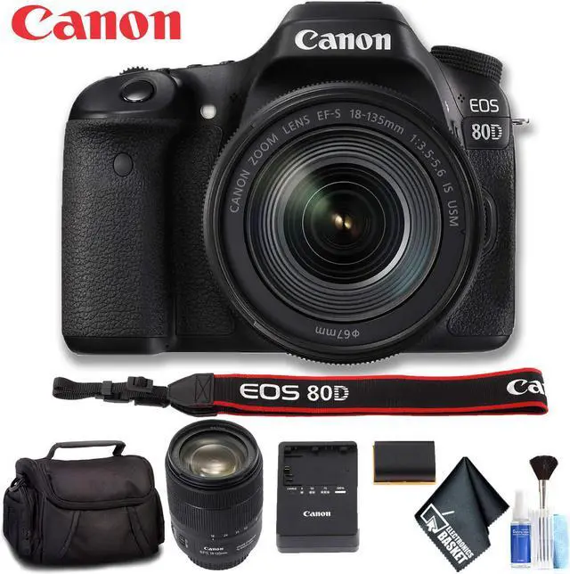 Alt view image 5 of 8 - Canon EOS 80D DSLR Camera with 18-135mm Lens (Intl Model) Standard Bundle