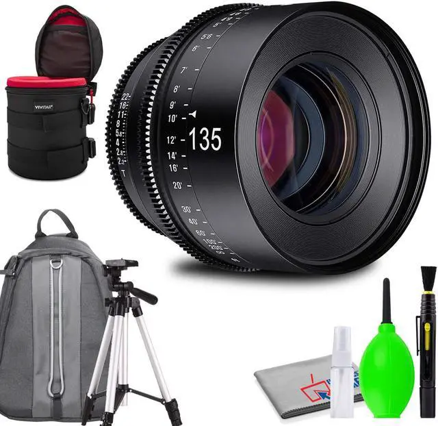 Alt view image 5 of 5 - Rokinon Xeen 135mm T2.2 Lens with PL Mount Bundled with Protective Case, Padded Backpack, Tripod and Cleaning Kit