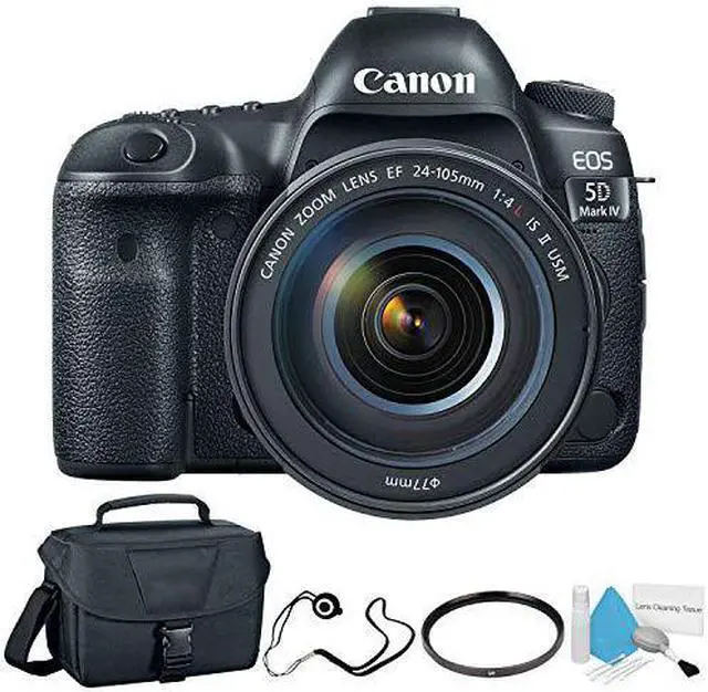 Alt view image 2 of 4 - Canon EOS 5D Mark IV Digital SLR Camera with 24-105mm f/4L II Lens - Bundle with UV Filter + Canon Carrying Bag + Cleaning Kit + More