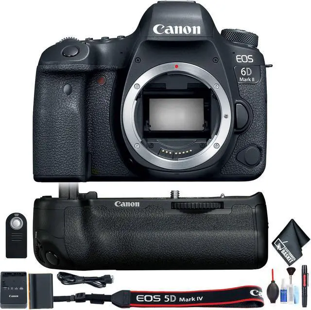 Alt view image 5 of 8 - Canon EOS 6D Mark II DSLR Camera (Body Only)   with Battery Grip, Cleaning Kit  Starter Bundle International Model