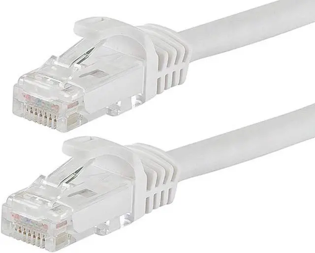 Alt view image 2 of 12 - Monoprice Cat6 Ethernet Patch Cable - 0.5 Feet - White | Network Internet Cord - RJ45, Stranded, 550Mhz, UTP, Pure Bare Copper Wire, 24AWG - Flexboot Series