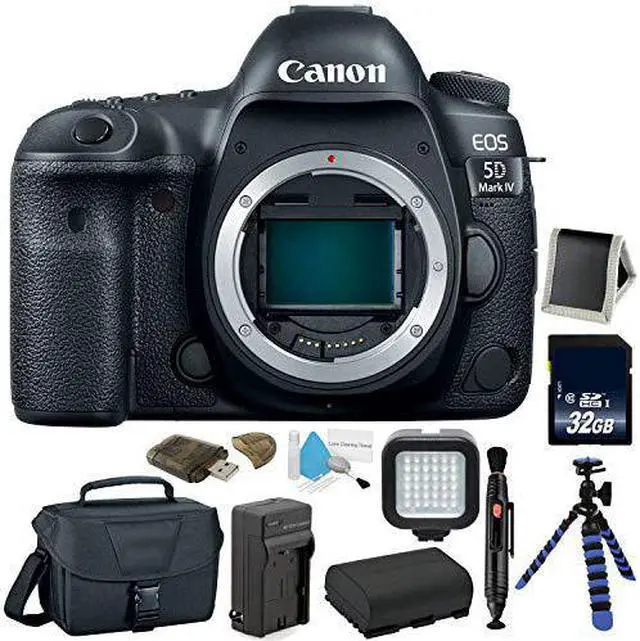 Alt view image 2 of 4 - Canon EOS 5D Mark IV Full Frame Digital SLR Camera Body - Bundle with Spare Battery + Tripod + LED Light + 32 GB Memory Card + More