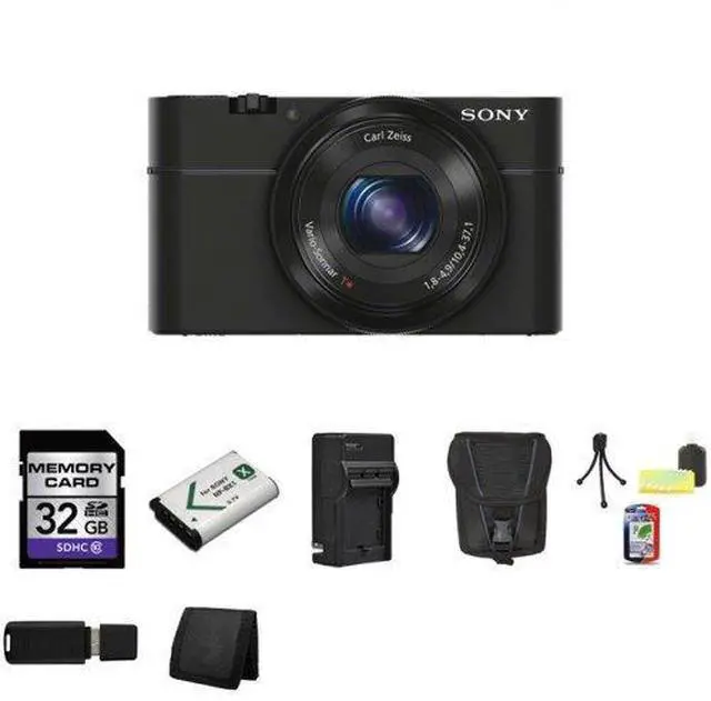 Main image of Sony DSC-RX100 Digital Camera + 32GB Memory Card + NP-BX1 Lion Battery + Carrying Case + Mini Tripod Kit + USB SDHC Read