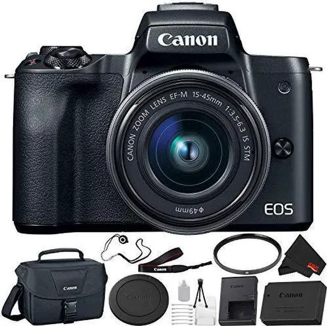 Alt view image 2 of 4 - Canon EOS M50 Mirrorless Digital Camera with 15-45mm Lens Bundle with Canon Shoulder Bag + More - Intl Model