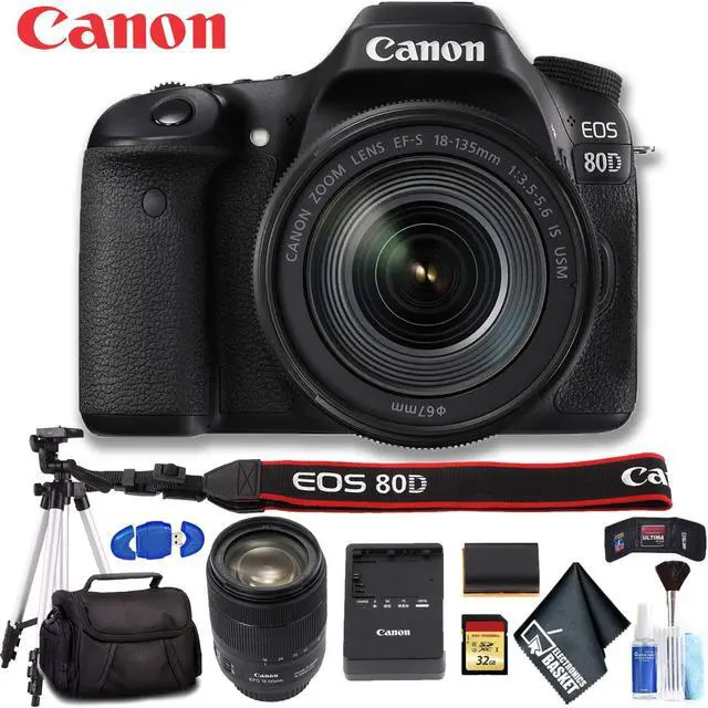 Alt view image 4 of 7 - Canon EOS 80D DSLR Camera with 18-135mm Lens (Intl Model) Ultimate Bundle