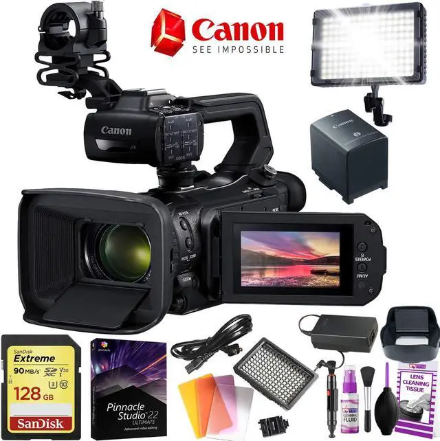 Alt view image 2 of 8 - Canon Xa55 Professional Uhd 4K Camcorder 4K Video - 15X Zoom Lens - 128Gb Memory - Video Editing Software Bundle