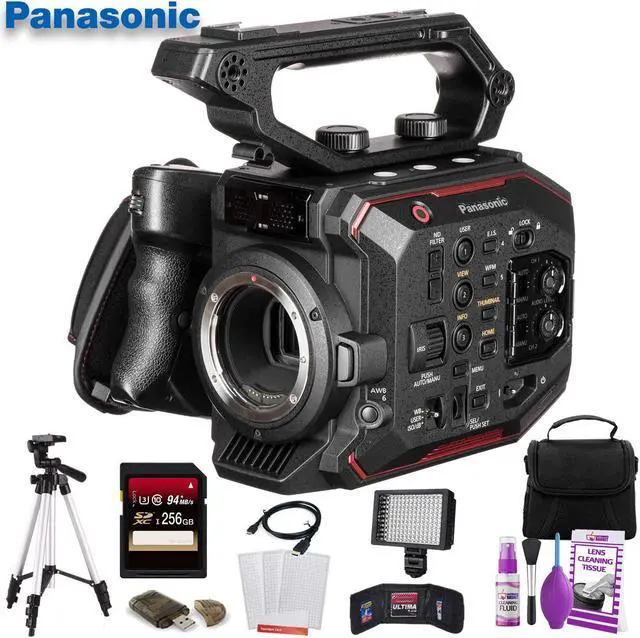 Alt view image 8 of 9 - Panasonic AU-EVA1 Compact 5.7K Super 35mm Cinema Camera W/ 256GB Memory Card, Bag, Tripod, Led Light and More