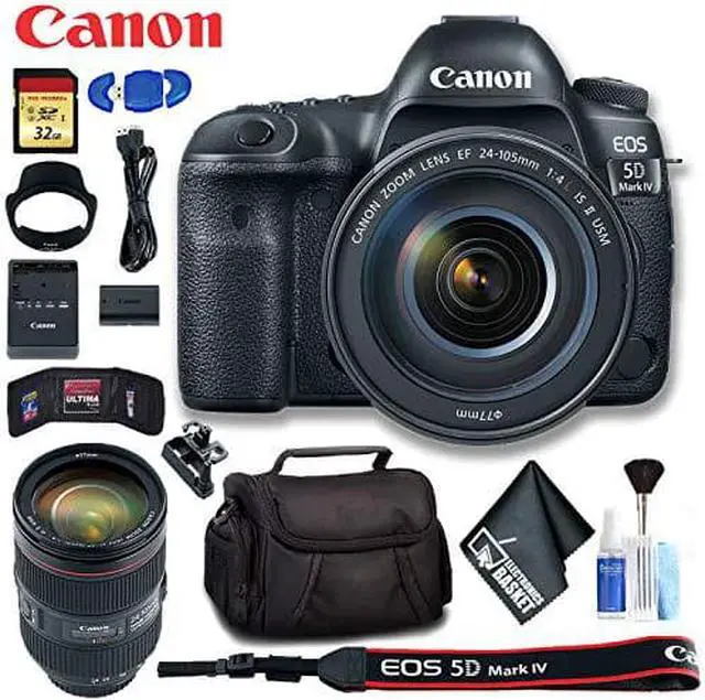 Alt view image 5 of 7 - Canon EOS 5D Mark IV DSLR Camera with 24-105mm f/4L II Lens (Intl Model) Deluxe Bundle