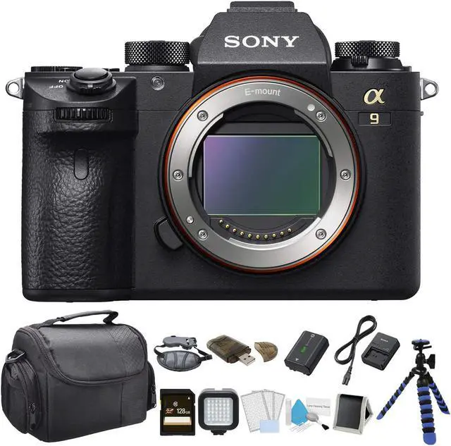 Alt view image 4 of 7 - Sony Alpha a9 Mirrorless Digital Camera (Body Only) Bundle with 64GB Memory Card + LED Light + Spare Battery + LCD Screen Protectors + Carrying Case + More - Intl Model