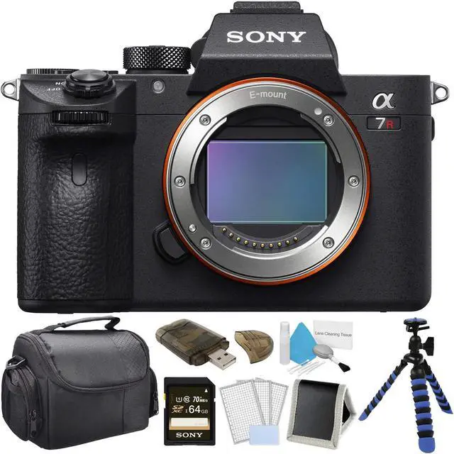 Main image of Sony Alpha a7R III Mirrorless Digital Camera (Body Only) Bundle with 64GB Memory Card + LCD Screen Protectors+ Carrying Case + More - Intl Model