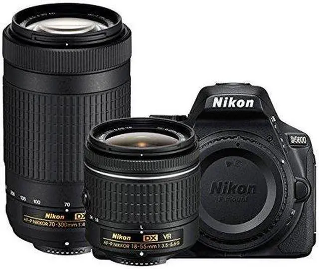 Alt view image 2 of 4 - Nikon D5600 Digital SLR Camera with 18-55mm VR & 70-300mm DX AF-P Lenses - (Renewed)