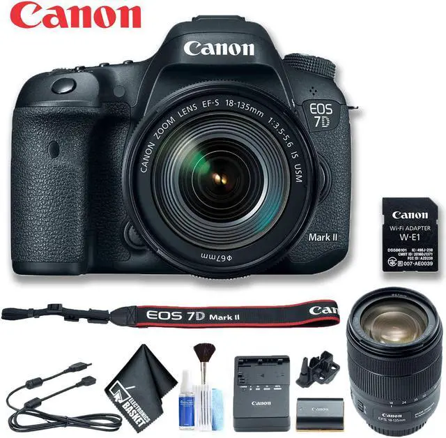 Main image of Canon EOS 7D Mark II DSLR Camera with 18-135mm f/3.5-5.6 IS USM Lens & W-E1 Wi-Fi Adapter (Intl Model) Basic Bundle