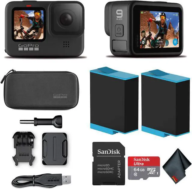 GoPro HERO9 Black - Waterproof Action Camera + 64GB Card and GoPro HERO9 Black - Waterproof Action Camera + 64GB Card and