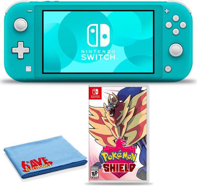 Nintendo Switch Lite (Turquoise) Bundle with 6Ave Cleaning Cloth + Pokemon  Shield