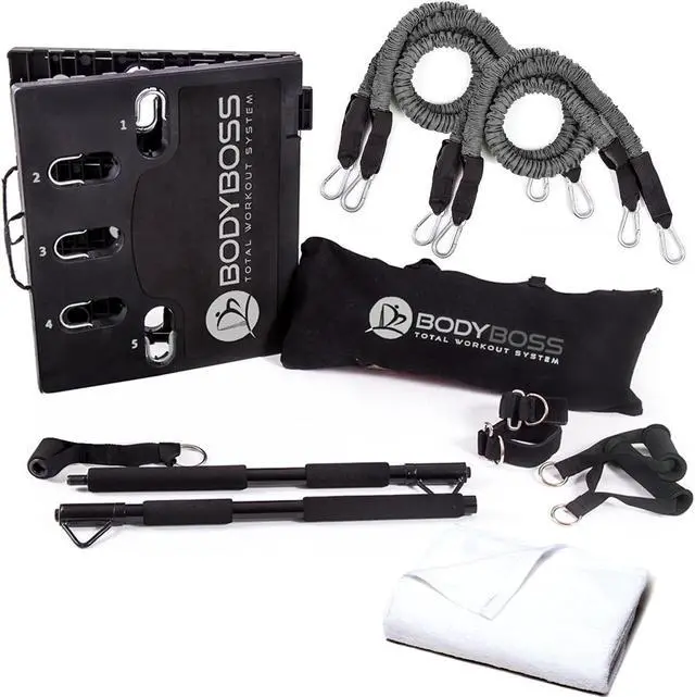 Main image of BodyBoss Home Gym 2.0 By 6Ave- Full Portable Gym Home Workout Package - PKG4-Gray