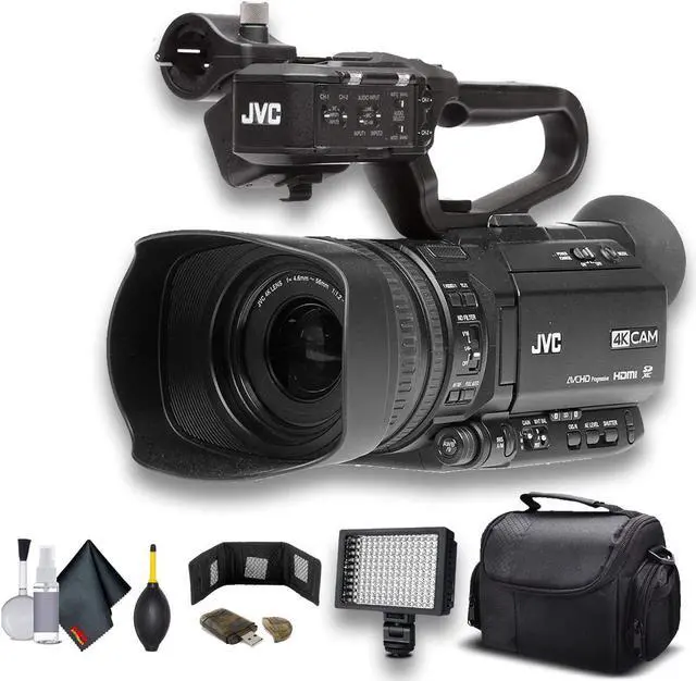 Alt view image 6 of 6 - JVC UHD 4K Streaming Camcorder W/ Case, LED Light, Cleaning Kit and more. - Advanced Bundle