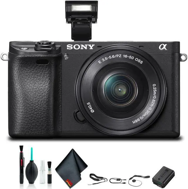 Main image of Sony Alpha a6300 Mirrorless Camera with 16-50mm Lens Black ILCE6300L/B Starter Kit