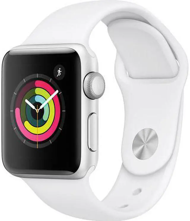 Alt view image 4 of 14 - Apple Watch Series 3 GPS w/ 38MM Silver Aluminum Case & White Sport Band