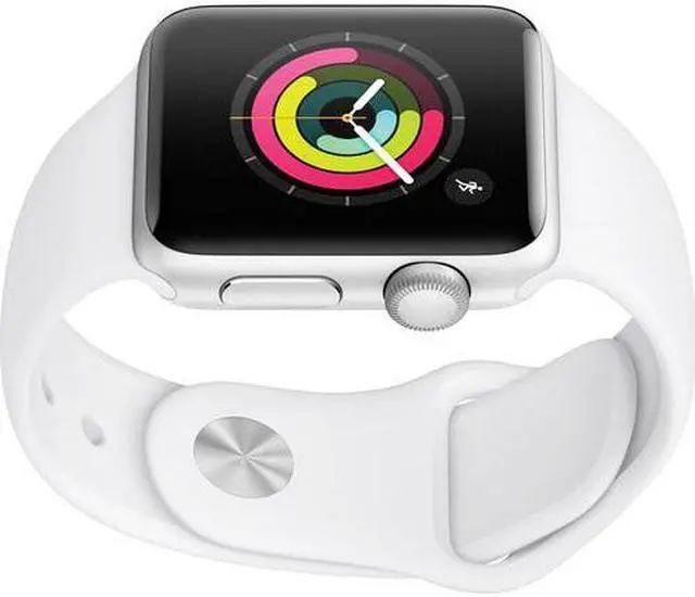 Alt view image 5 of 14 - Apple Watch Series 3 GPS w/ 38MM Silver Aluminum Case & White Sport Band