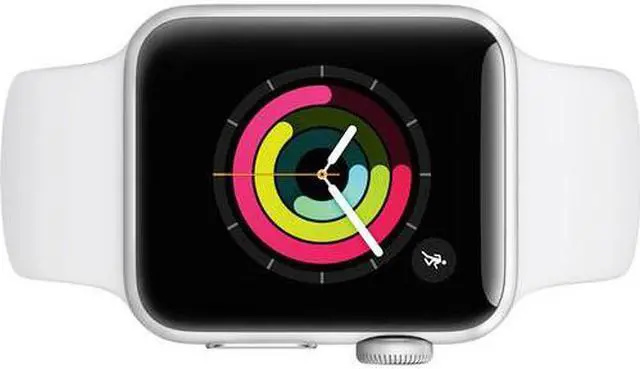 Alt view image 7 of 14 - Apple Watch Series 3 GPS w/ 38MM Silver Aluminum Case & White Sport Band