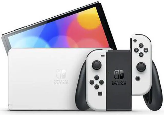 Alt view image 4 of 4 - Nintendo Switch OLED White with Super Smash Bros Ultimate Game Bundle