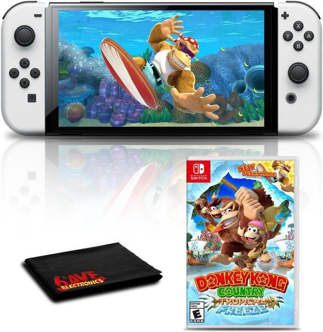 Nintendo Switch OLED White with Donkey Kong Country Tropical Freeze Game  Bundle 