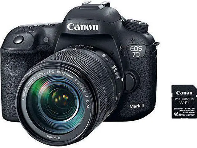 Alt view image 3 of 4 - Canon EOS 7D Mark II DSLR Camera with 18-135mm f/3.5-5.6 IS USM Lens & W-E1 Wi-Fi Adapter (Intl Model) Deluxe Bundle