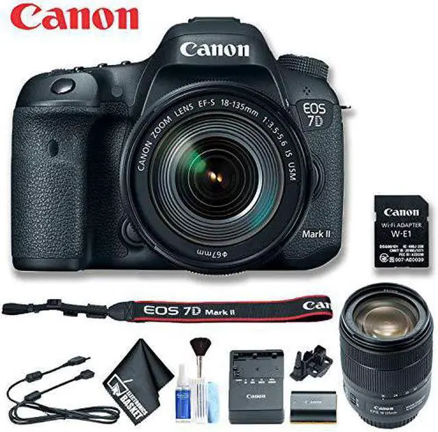Alt view image 2 of 4 - Canon EOS 7D Mark II DSLR Camera with 18-135mm f/3.5-5.6 IS USM Lens & W-E1 Wi-Fi Adapter (Intl Model) Basic Bundle