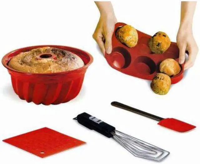 Alt view image 3 of 4 - handy trends 5 piece silicone bake ware set  nonstick 5 piece baking cookware set