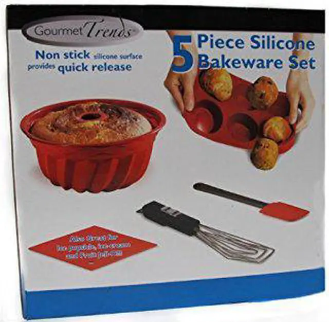 Alt view image 4 of 4 - handy trends 5 piece silicone bake ware set  nonstick 5 piece baking cookware set