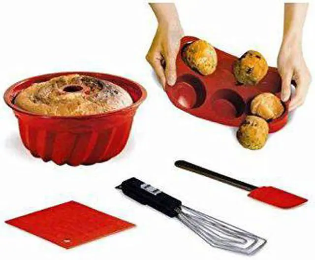 Alt view image 2 of 4 - handy trends 5 piece silicone bake ware set  nonstick 5 piece baking cookware set
