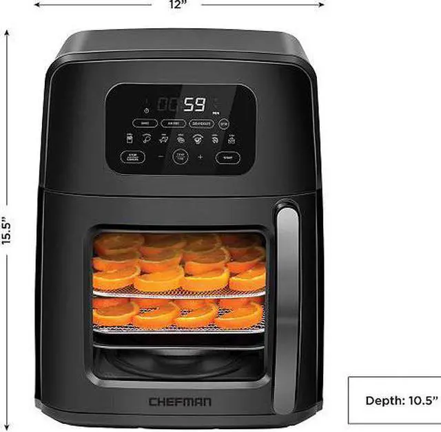 Alt view image 9 of 10 - Chefman Family Sized Auto Stir 14 in 1 Digital LED Air Fryer and Convection Oven