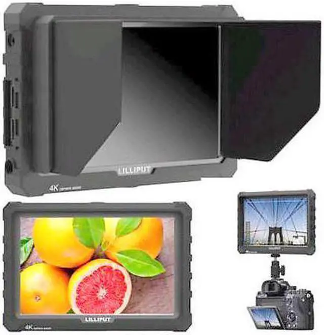 Alt view image 4 of 4 - LILLIPUT 7 inch A7S Black 1920x1200 IPS On Camera Monitor with 4K HDMI Input Output Field Monitor for DSLR and Mirrorless Cameras with Free Gifts:Mini Magic Arm Mount + LP-E6 Plate+ 12V AC Adapter