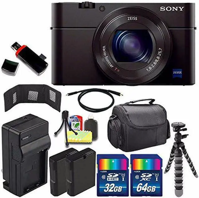 Alt view image 2 of 4 - Sony Cyber-shot DSC-RX100M3 Digital Camera + Extra battery + Charger + 96GB Bundle 4 - International Version (No Warranty)