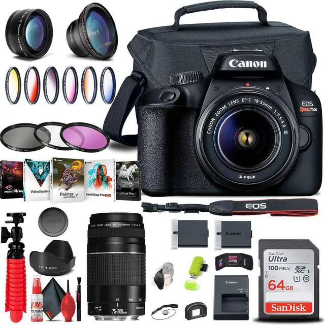 Main image of Canon EOS Rebel T100 / 4000D DSLR Camera with 18-55mm Lens + EF 75-300mm + More