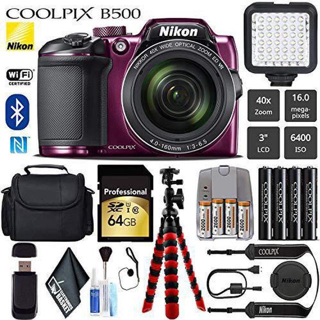 Nikon COOLPIX B500 Digital Camera (Plum) 16MP 40x Optical