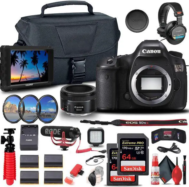 Main image of Canon EOS 5DS DSLR Camera (0581C002) + 4K Monitor + Canon EF 50mm Lens + More