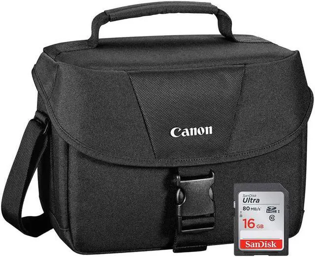 Main image of Canon 100ES Padded Digital SLR Camera Case EOS Shoulder Gadget Bag + Bundle 6