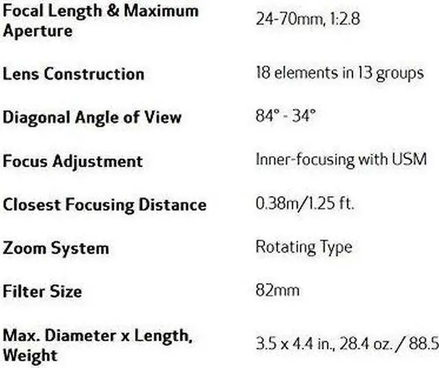 Alt view image 4 of 4 - Canon 5175B002-cr EF 24-70mm F/2.8L II USM Standard Zoom Lens, Black (Renewed)